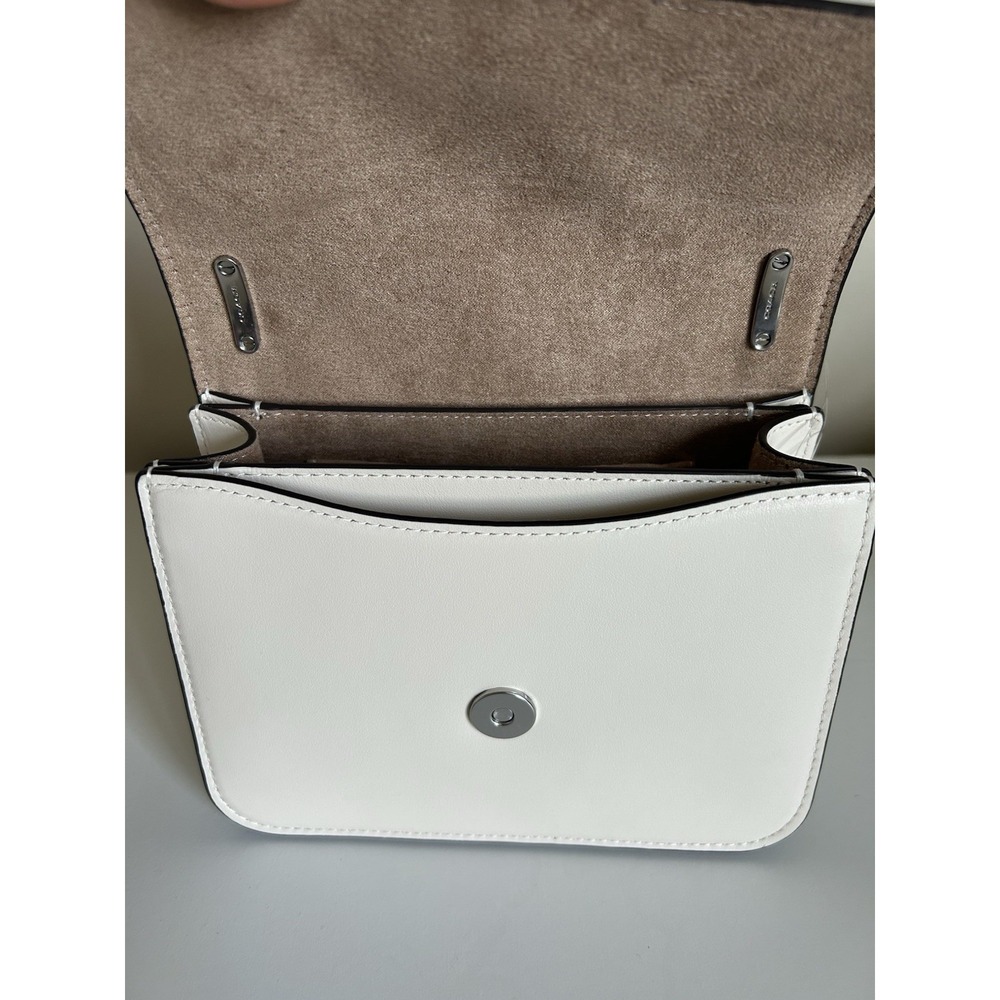 Coach Morgan Crossbody Bag Chalk White‎ Leather Flap Shoulder Handbag CJ543 - Picture 3 of 6